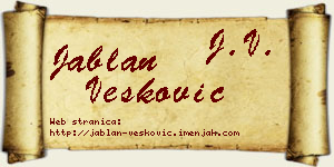 Jablan Vesković vizit kartica